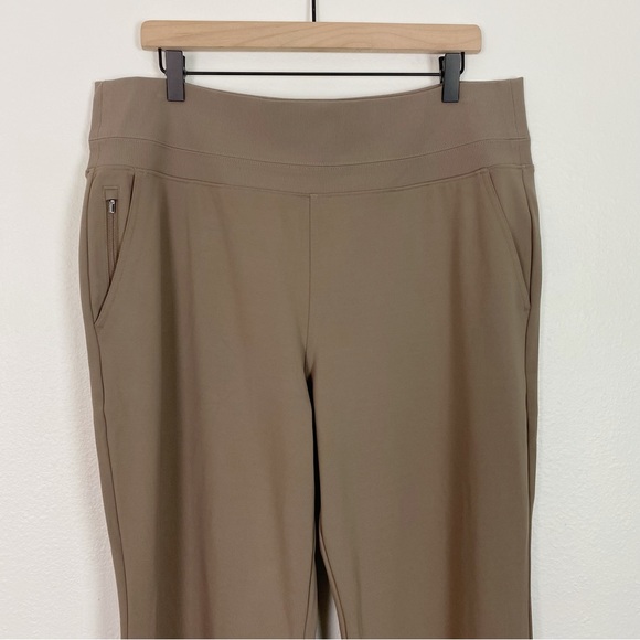 Athleta Venice Flare Pant Pyrite Tan Taupe Slit Ankle Size XL - Picture 6 of 12